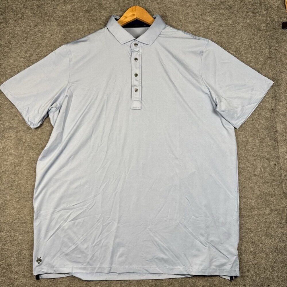 Greyson Shirt Mens XXL Light Blue Polo Wolf Golf Stretch Performance